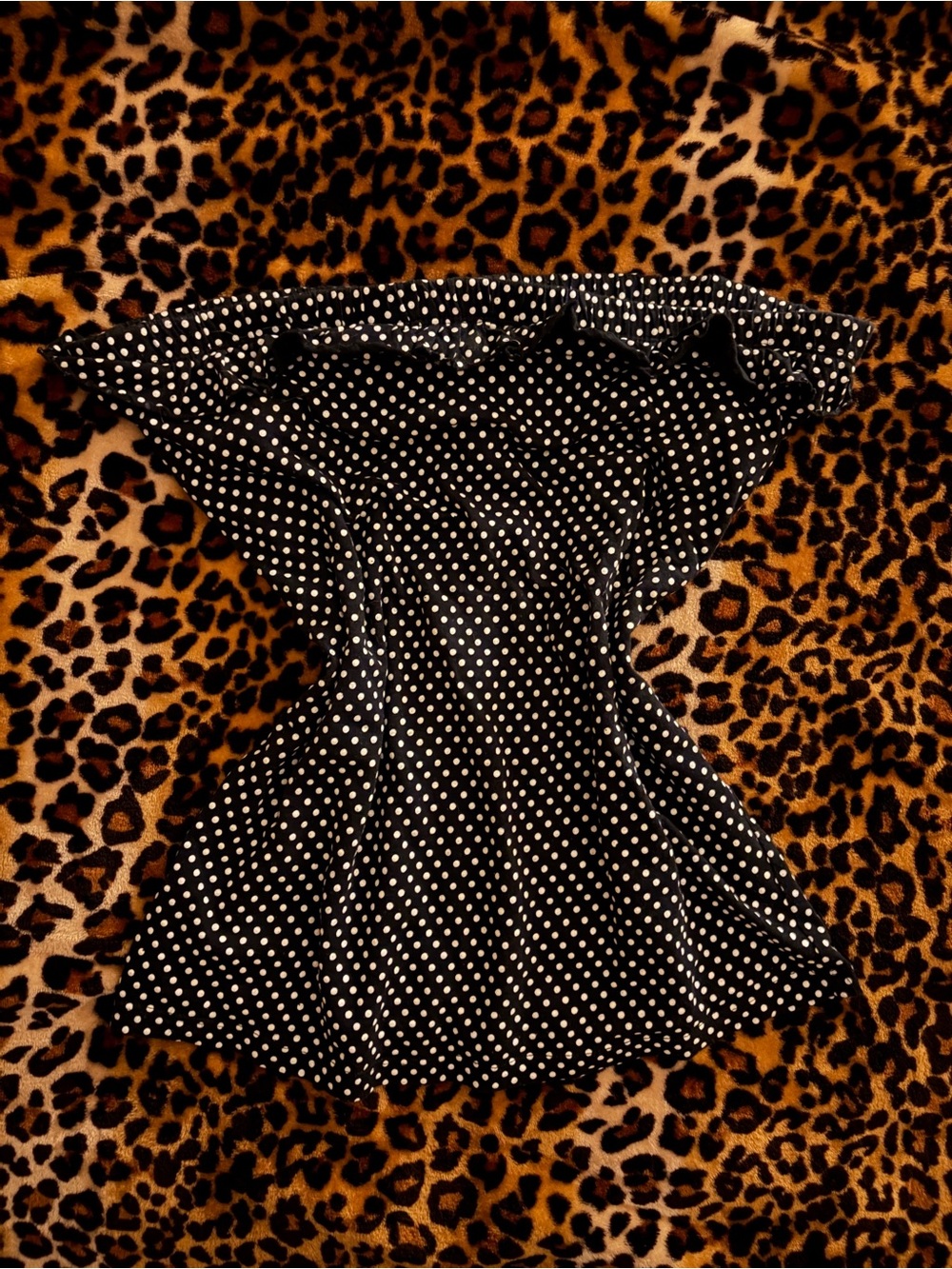 Vintage Black Polka Dot Bandeau Top